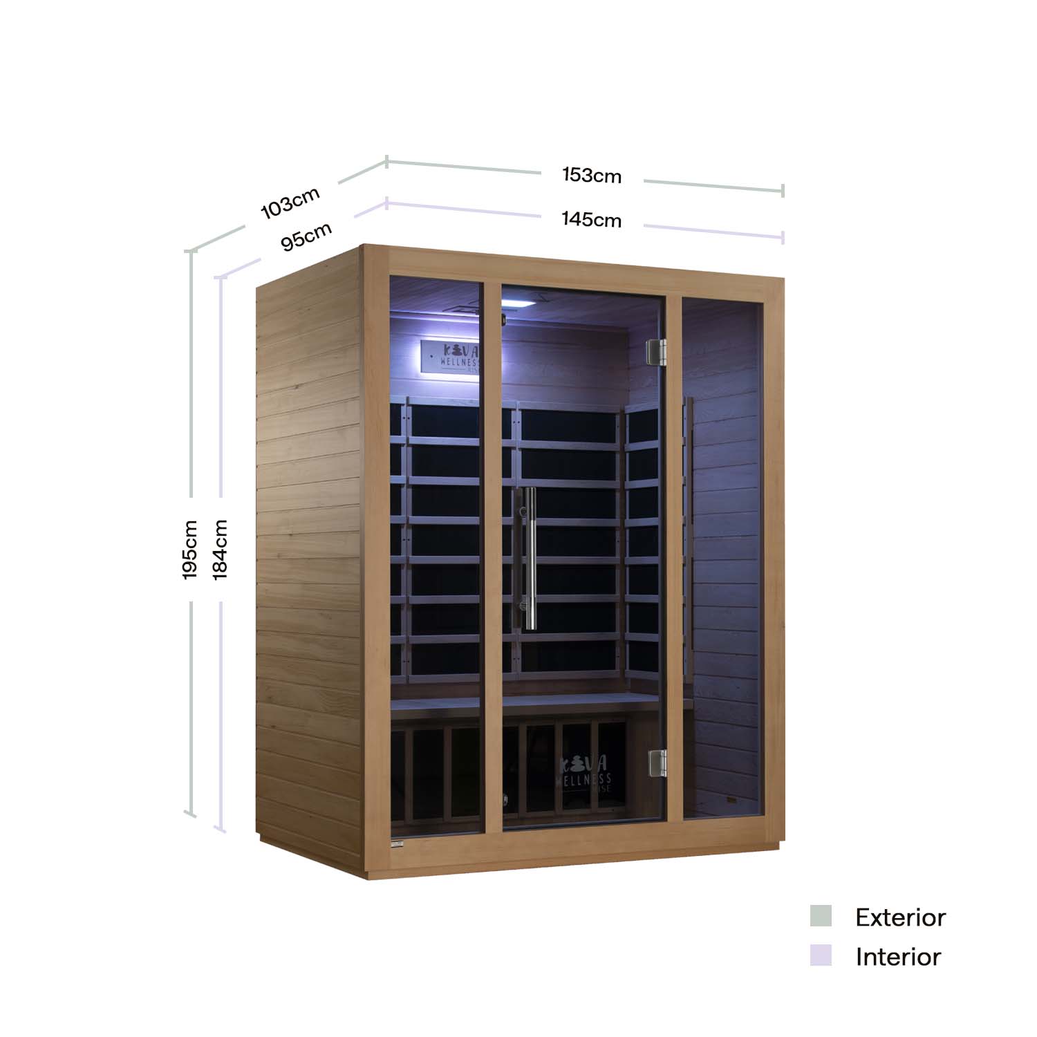 Sauna Kiva Rise - Para 3 pessoas Infravermelho Longo (FIR)