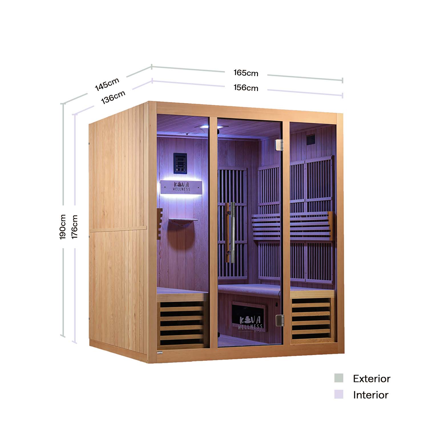 Sauna Kiva Rise - Para 4 pessoas Infravermelho Longo (FIR)